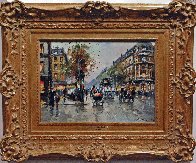 Theatre Du Vaudeville 24x29 Original Painting by Antoine Blanchard - 1 Theatre Du Vaudeville 24x29 Original Painting by Antoine Blanchard - 1
