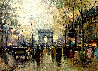 View of Arc De Triomphe From the Champs-Elysees 1950 13x11 - Paris, France Original Painting by Antoine Blanchard - 0