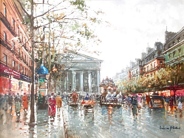 Champs Elysees Avenue, Paris Greeting Card by Antoine Blanchard