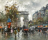 Arc De Triomphe et Les Champs a Lysees a Paris 32x28 - Paris,  France Original Painting by Antoine Blanchard - 0