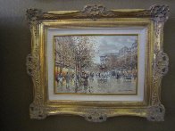 Paris Boulevard De La Madeleine 18x24 Original Painting by Antoine Blanchard - 2 Paris Boulevard De La Madeleine 18x24 Original Painting by Antoine Blanchard - 2