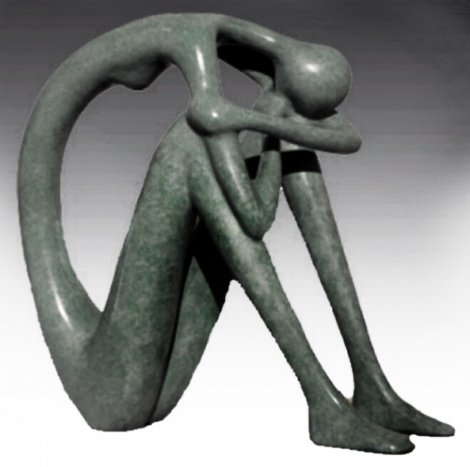 A Time Out to Be Within Bronze  10 in Sculpture - Ruth Bloch