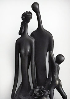Family With Bouquet Bronze Wall Sculpture Unique 13 in Sculpture - Ruth Bloch Family With Bouquet Bronze Wall Sculpture Unique 13 in Sculpture - Ruth Bloch