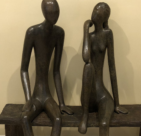 Couple on Bench Unique  Bronze Sculpture  54 in Sculpture - Ruth Bloch
