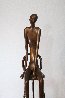 Man on Stool Bronze Sculpture 52 in Huge Sculpture by Ruth Bloch - 0
