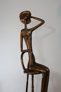 Woman on Stool Bronze Sculpture 52 in Sculpture - Ruth Bloch Woman on Stool Bronze Sculpture 52 in Sculpture - Ruth Bloch