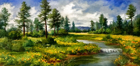 White Mountains 31x55 Original Painting - Bela Bodo