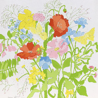 Untitled (Flowers) 1970 36x36 Original Painting - Shari Hatchett Bohlmann Untitled (Flowers) 1970 36x36 Original Painting - Shari Hatchett Bohlmann