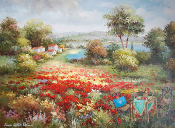 Joyful Afternoon 2006 50x62 Huge Original Painting - Sharie Hatchett Bohlmann