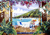 Champagne Wishes 1991 46x58 - Huge - Pioneer Inn Lahaina, Maui, Hawaii Original Painting by Sharie Hatchett Bohlmann - 0