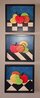 Fruit Trilogy Wood Sculpture Triptych 15 in Sculpture by Alan Boileau - 2