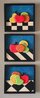 Fruit Trilogy Wood Sculpture Triptych 15 in Sculpture by Alan Boileau - 1