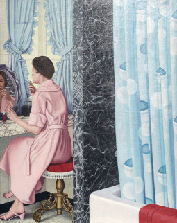 Woman At Dressing Table #24 1980 78x60 Original Painting - Douglas Bond Woman At Dressing Table #24 1980 78x60 Original Painting - Douglas Bond