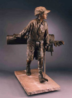 Divot Bronze Life Size Sculpture 46 in Sculpture - Bill Bond Divot Bronze Life Size Sculpture 46 in Sculpture - Bill Bond