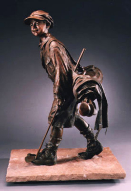 Divot Bronze Life Size Sculpture 46 in - Golf Sculpture by Bill Bond