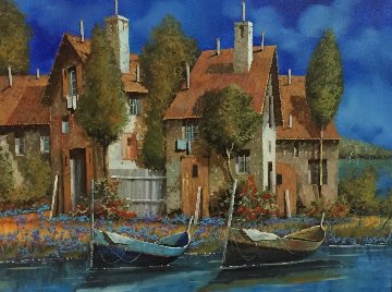 Azzurro 2005 27x31 Original Painting - Guido Borelli Azzurro 2005 27x31 Original Painting - Guido Borelli