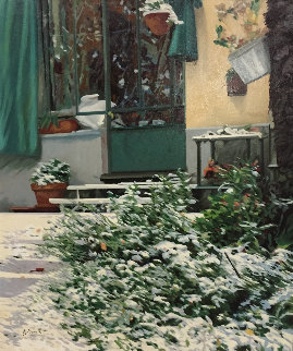 La Neve a Casa 2010 34x30 Original Painting - Guido Borelli La Neve a Casa 2010 34x30 Original Painting - Guido Borelli