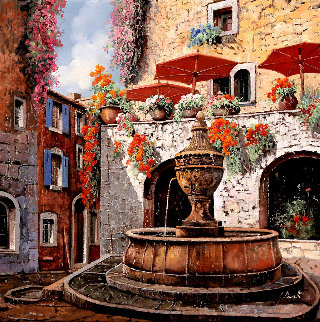 La Fontana a St. Paul 22x22 Original Painting - Guido Borelli La Fontana a St. Paul 22x22 Original Painting - Guido Borelli