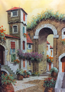 l\'Arco La Torre 27x19 Original Painting - Guido Borelli l\'Arco La Torre 27x19 Original Painting - Guido Borelli