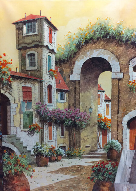 l'Arco La Torre 27x19 - Italy Original Painting by Guido Borelli l'Arco La Torre 27x19 - Italy Original Painting by Guido Borelli