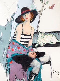 Untitled Portrait of a Woman 2017 36x48 Super Huge Original Painting - Irene Borg Untitled Portrait of a Woman 2017 36x48 Super Huge Original Painting - Irene Borg