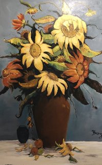 Sunflower 40x60 Original Painting - Irene Borg Sunflower 40x60 Original Painting - Irene Borg