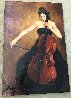 Untitled (Cellist) 36x24 Original Painting by Irene Borg - 1