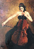 Untitled (Cellist) 36x24 Original Painting by Irene Borg - 0
