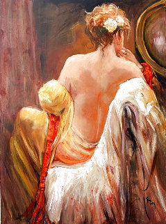 Romantic Moment 2003 48x36 Huge Original Painting - Irene Borg