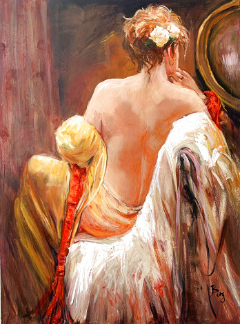 Romantic Moment 2003 48x36 Huge Original Painting - Irene Borg