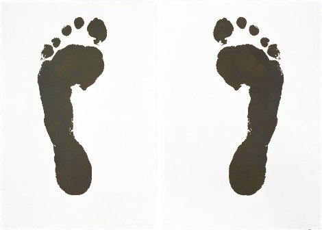 Foot Print Left and Right Set of 2 1986 HS - Huge Mural Size Limited Edition Print - Jonathan Borofsky