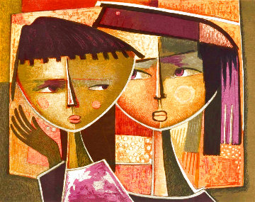 Two Faces Limited Edition Print - Angel Botello Two Faces Limited Edition Print - Angel Botello