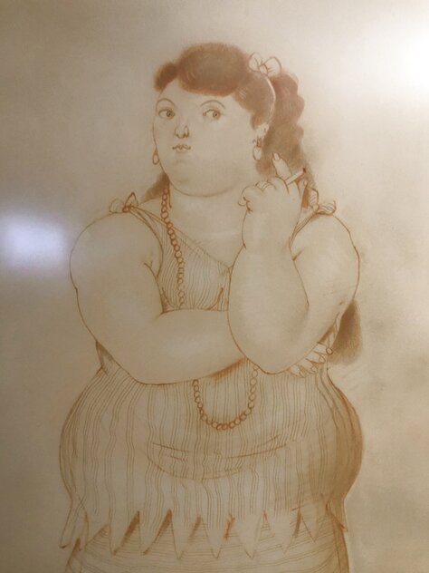 Mujer Fumando 1985 Limited Edition Print by Fernando Botero Mujer Fumando 1985 Limited Edition Print by Fernando Botero