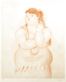 Mujer Fumando 1985 AP Limited Edition Print - Fernando Botero Mujer Fumando 1985 AP Limited Edition Print - Fernando Botero