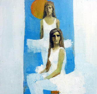 Untitled (Ballerinas) 44x44 Original Painting - Italo Botti Untitled (Ballerinas) 44x44 Original Painting - Italo Botti