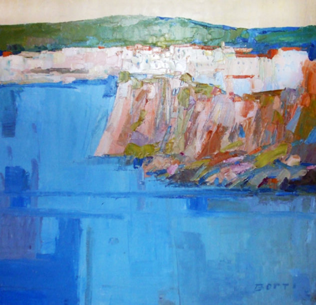 Untitled Coastal Landscape 42x42 Original Painting by Italo Botti