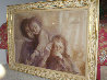 Mother with Two Children 1974 32x44 - Huge Original Painting by Italo Botti - 1