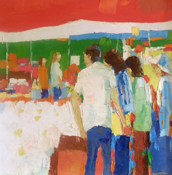 Untitled Bistro 37x37 Original Painting by Italo Botti Untitled Bistro 37x37 Original Painting by Italo Botti