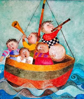 Water Music 2002 30x28 Original Painting - Graciela Rodo Boulanger Water Music 2002 30x28 Original Painting - Graciela Rodo Boulanger