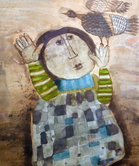 Boy With Bird 1970 Limited Edition Print by Graciela Rodo Boulanger Boy With Bird 1970 Limited Edition Print by Graciela Rodo Boulanger