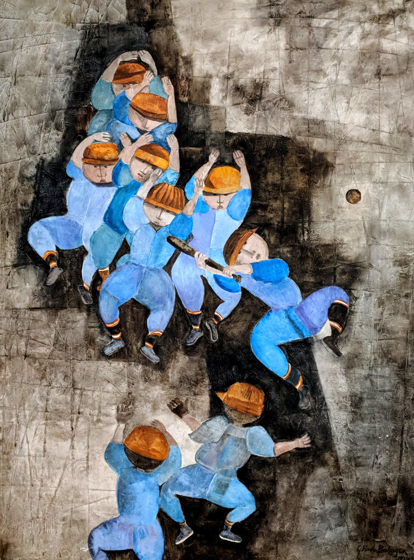 Hawaiian Little Leaguers 1974 49x39 Original Painting by Graciela Rodo Boulanger Hawaiian Little Leaguers 1974 49x39 Original Painting by Graciela Rodo Boulanger