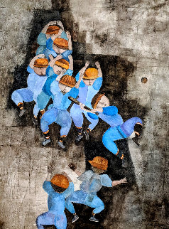 Hawaiian Little Leaguers 1974 49x39 Original Painting - Graciela Rodo Boulanger Hawaiian Little Leaguers 1974 49x39 Original Painting - Graciela Rodo Boulanger