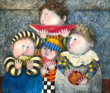 Pomme, Poire, Pastique 1995 23x27 Original Painting - Graciela Rodo Boulanger Pomme, Poire, Pastique 1995 23x27 Original Painting - Graciela Rodo Boulanger