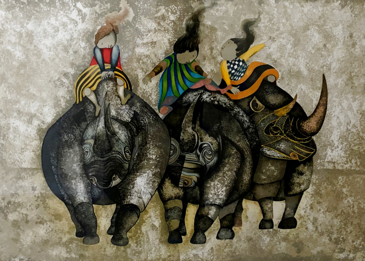 3 Rhinos 1980 Limited Edition Print by Graciela Rodo Boulanger 3 Rhinos 1980 Limited Edition Print by Graciela Rodo Boulanger