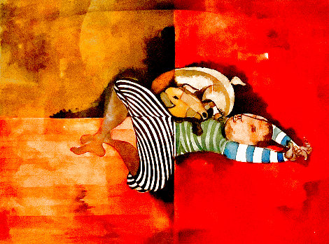 Sleeping Child with Pig Limited Edition Print - Graciela Rodo Boulanger