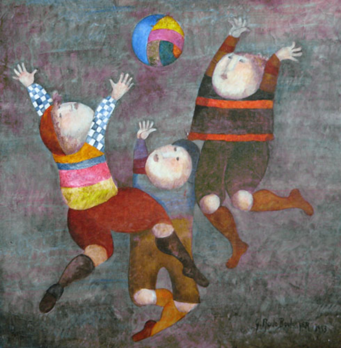 Jeu de Ballon 1993 20x20 Original Painting by Graciela Rodo Boulanger Jeu de Ballon 1993 20x20 Original Painting by Graciela Rodo Boulanger