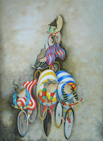 Promenade En Bicyclette 1980 Limited Edition Print by Graciela Rodo Boulanger Promenade En Bicyclette 1980 Limited Edition Print by Graciela Rodo Boulanger