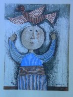 Woman With Bird Limited Edition Print by Graciela Rodo Boulanger - 1