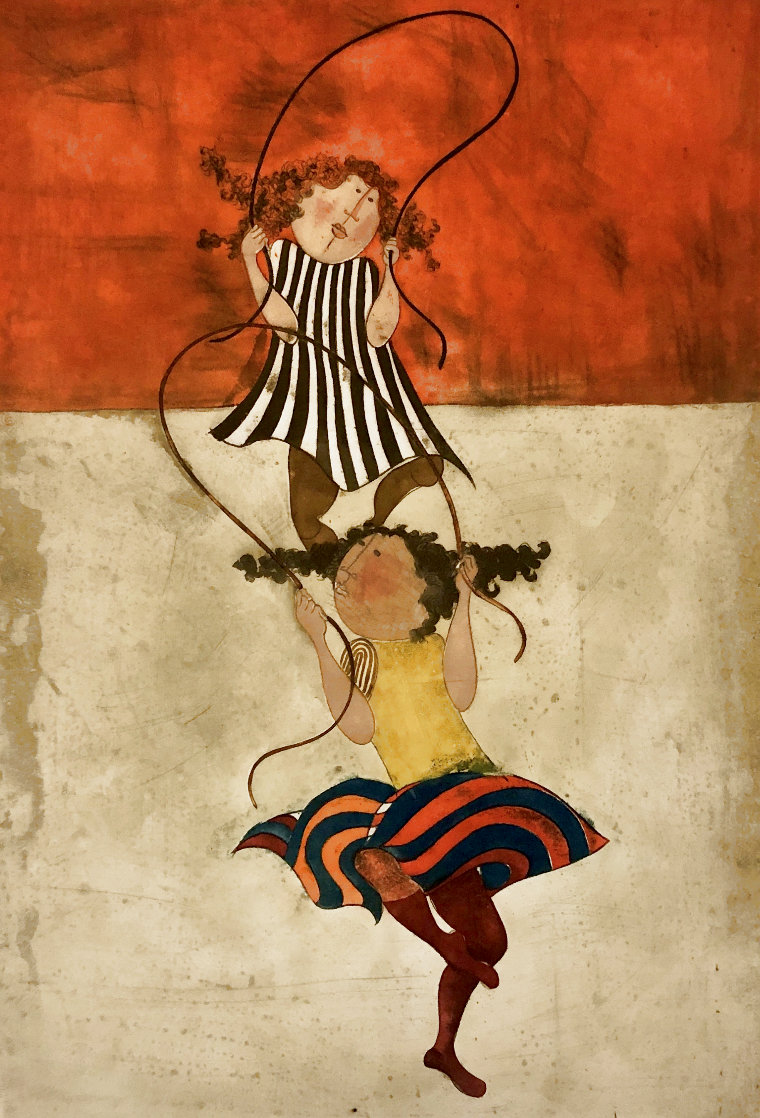 Two Girls Jumping Rope Limited Edition Print by Graciela Rodo Boulanger Two Girls Jumping Rope Limited Edition Print by Graciela Rodo Boulanger