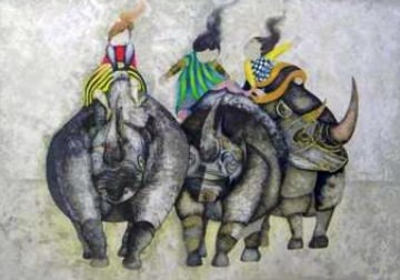 3 Rhinos 1980 Limited Edition Print - Graciela Rodo Boulanger 3 Rhinos 1980 Limited Edition Print - Graciela Rodo Boulanger
